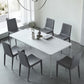 Modern White Kitchen Dining Table Sintered Stone Rectangle Shape Dining Table with 4 Legs Base Clearhalo ' dining_table' 'Dining Tables & Seating' 'Dining Tables' 'Furniture' 'furniture_dining_table' 'Kitchen & Dining Furniture' 'kitchen&dining_furn' 'kitchen' 'kitchen_dining_table' 1200x1200_27b58011-7ca4-4cd0-843e-f9b8b619c79c