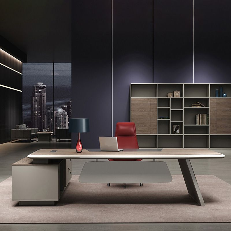 Moderne Holzbüro-Executive Desk L-Form Office Desk mit Schubladen