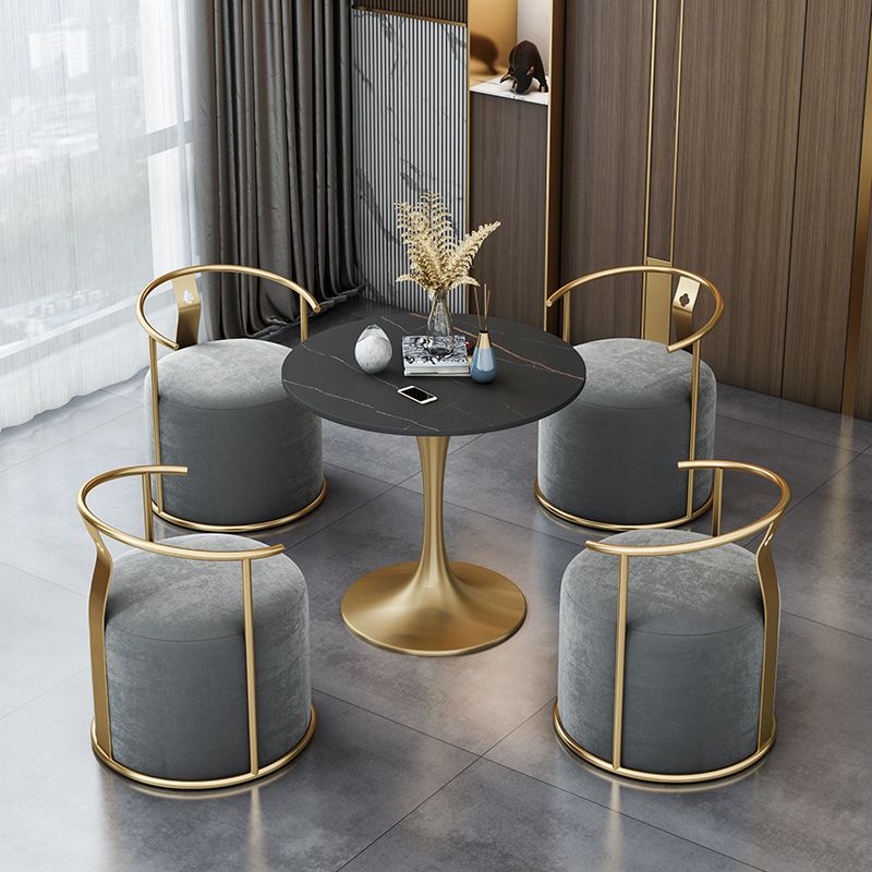 Contemporary Design 1/4/5 Pieces Dining Set Round Dining Room Table Set with Fabric Chairs Clearhalo 'Dining Room Sets' 'Dining Tables & Seating' 'dining_room_set' 'furn' 'furn_dining_room_set' 'Furniture' 'furniture_dining_room_set' 'Kitchen & Dining Furniture' 'kitchen&dining_furn' 'kitchen' 1200x1200_27b85127-3a02-47a4-844c-77471644ae56