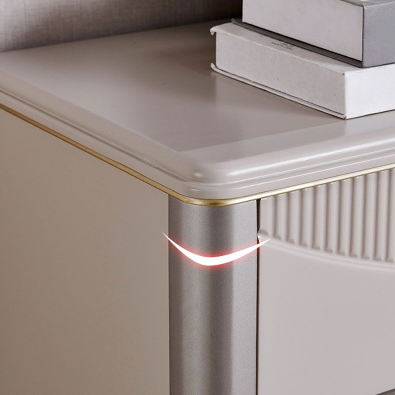 Glam houten opbergkist 16 "brede slaapkamermist in grijs met laden