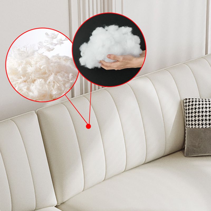 Pillow Top Arm Removable Cushions Sectional Sofa with Chaise in Beige