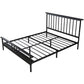 Glam Iron Slat Bed with Metal Legs and Rectangular Spindle Headboard