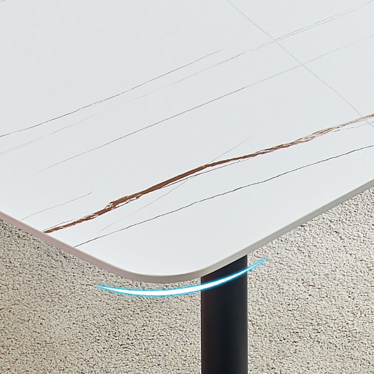 Simplicity Style Home Sintered Stone Dining Table Carbon Steel Base Rectangle Table Clearhalo ' dining_table' 'Dining Tables & Seating' 'Dining Tables' 'furn' 'furn_dining_table' 'Furniture' 'furniture_dining_table' 'Kitchen & Dining Furniture' 'kitchen&dining_furn' 'kitchen' 'kitchen_dining_table' 1200x1200_27ba48c8-9d2b-4205-a2eb-0d59464e57c8