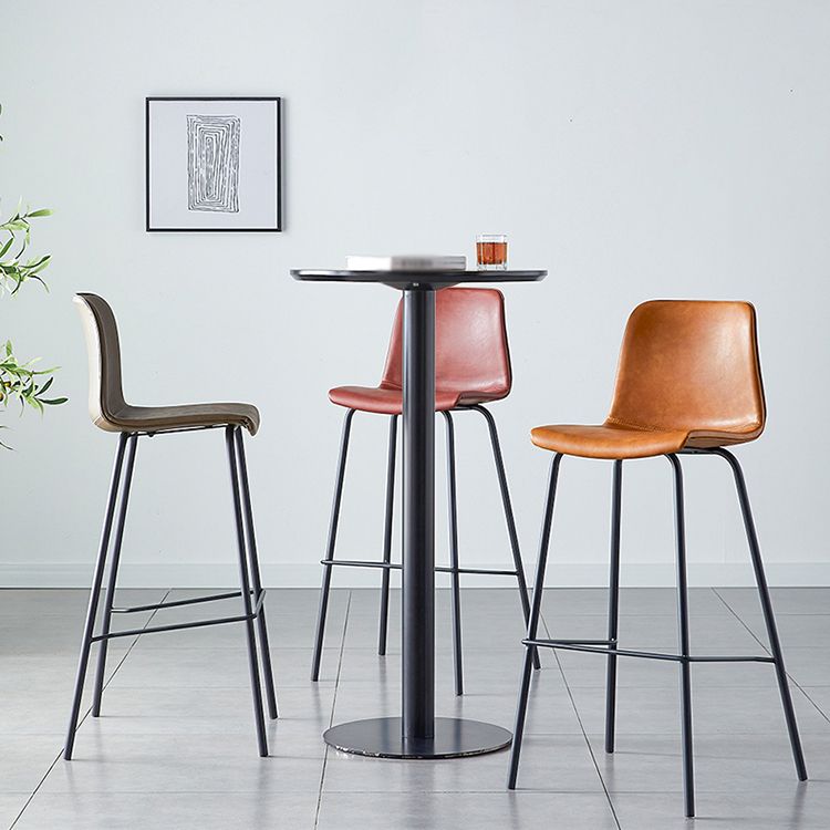 Industrial Upholstered Distressed Quilted Barstool Indoor Tall Stool with Bucket Seat Clearhalo 'Bar Furniture' 'Bar Stools' 'bar_stools' 'furniture_bar_stools' 'Kitchen & Dining Furniture' 'kitchen&dining_furn' 'kitchen' 'kitchen_furn' Furniture' 1200x1200_27ba759e-51ef-4e6c-ab99-444610e80832