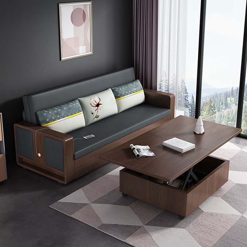 31 "De large canapé-lit contemporain futon gris oreiller comprenant un canapé-lit