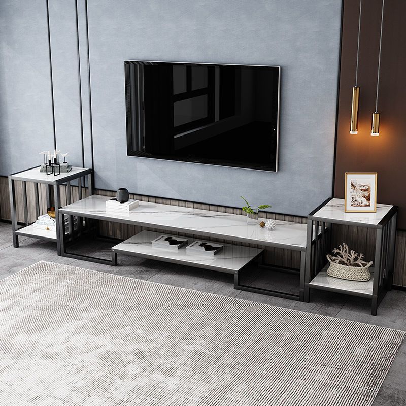 Glass TV Stand for TVs up to 18" H , Glam Open Storage TV Stand - Black / Gold Clearhalo 'furn' 'furn_tv_stands_entertainment_centers' 'Furniture' 'Living Room Furniture' 'TV Stands & Entertainment Centers' 'TV Stands & Media Storage Furniture' 'tv_stands_entertainment_centers' 1200x1200_27bc99ce-8664-4b22-b4fe-c05a91b7b6cf