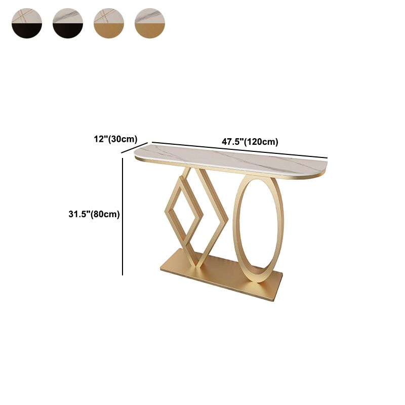 Tavolo da accento base per piedistallo da 31,5 "H con top in pietra per mezza luna per Hall
