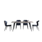 Contemporary Stone Rectangular Dining Table with 4 Steel Foot Clearhalo 'Dining Tables & Seating' 'Dining Tables' 'dining_table' 'furn' 'furn_dining_table' 'Furniture' 'Kitchen & Dining Furniture' 1200x1200_27bd0ae7-0d1b-4463-86ad-aaa4f732d486