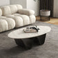 Table basse ovale abstraite en ardoise ou table de bout