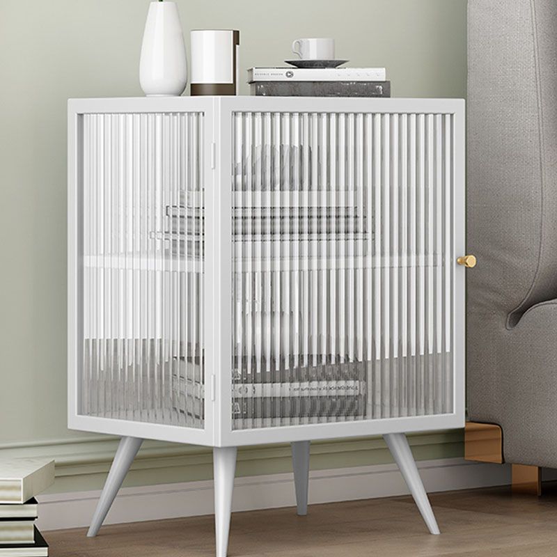 金属とガラスのナイトスタンドコンテンポラリーシェルフの夜のテーブルと脚