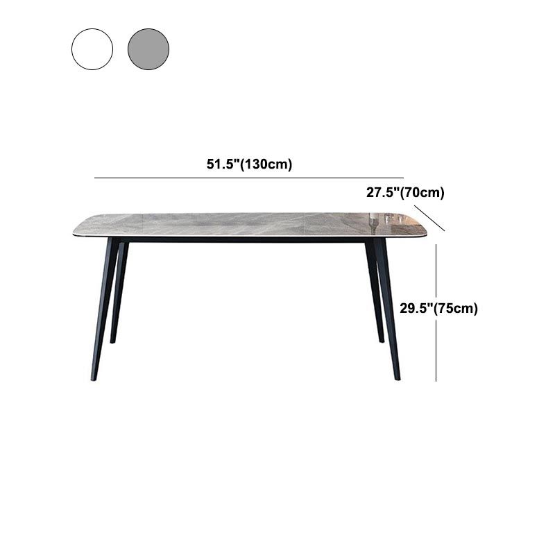 Industrial Stone Rectangle Table Standard Height Dining Table with 4 Legs Clearhalo 'Dining Tables & Seating' 'Dining Tables' 'dining_table' 'furn' 'furn_dining_table' 'Furniture' 'Kitchen & Dining Furniture' 1200x1200_27be64ac-47da-4d4d-afd0-aba1a85c88ec