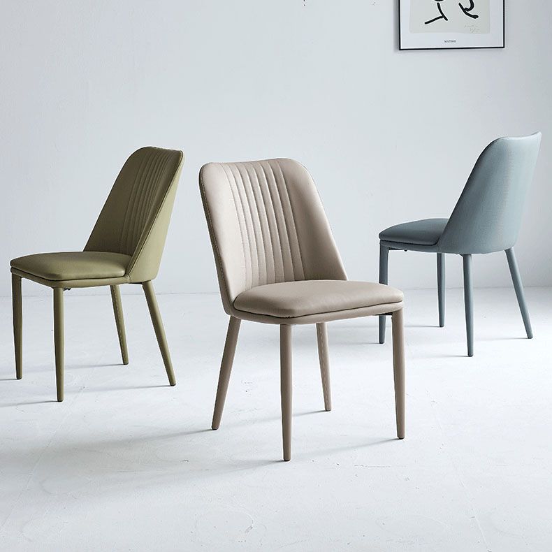 Faux Leather Contemporary Dining Chair Matte Finish Solid Back Side Chair Clearhalo 'Dining Chairs' 'Dining Tables & Seating' 'dining_chair' 'furn' 'furn_dining_chair' 'Furniture' 'furniture_dining_chair' 'Kitchen & Dining Furniture' 1200x1200_27bff39a-c434-4b9a-b00e-803c4a619d02