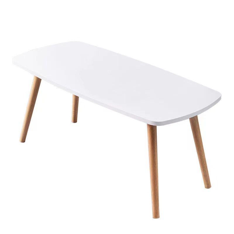 4 Legs Coffee Table Geometric Wood Cocktail Table in White and Natural Clearhalo 'Coffee & Accent Tables' 'Coffee Tables' 'coffee_tables' 'furn' 'furn_coffee_tables' 'Furniture' 'furniture_coffee_tables' 'Living Room Furniture' 1200x1200_27c0cea8-c2fb-4a9e-bbbd-6a9c17460195