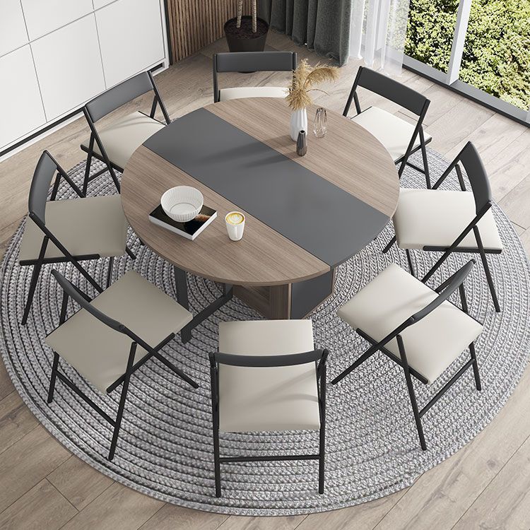 1/3/9 pezzi tavolo da pranzo a forma tondo in legno e set di sedie