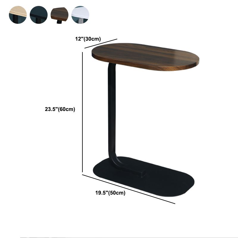 Table de l'extrémité piédestal moderne Table d'appoint Elliptique Faux Wood - 19,69 "W