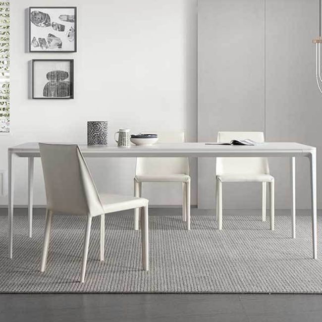 Esstisch-Set im Designer-Stil mit gesinterter Steinplatte, rechteckig, 1/2/4/5/6/7-teiliges Esstisch-Set