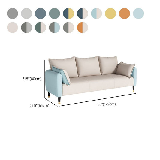 Glam Pillows Square Arm Living Room Faux Leather Standard Seating