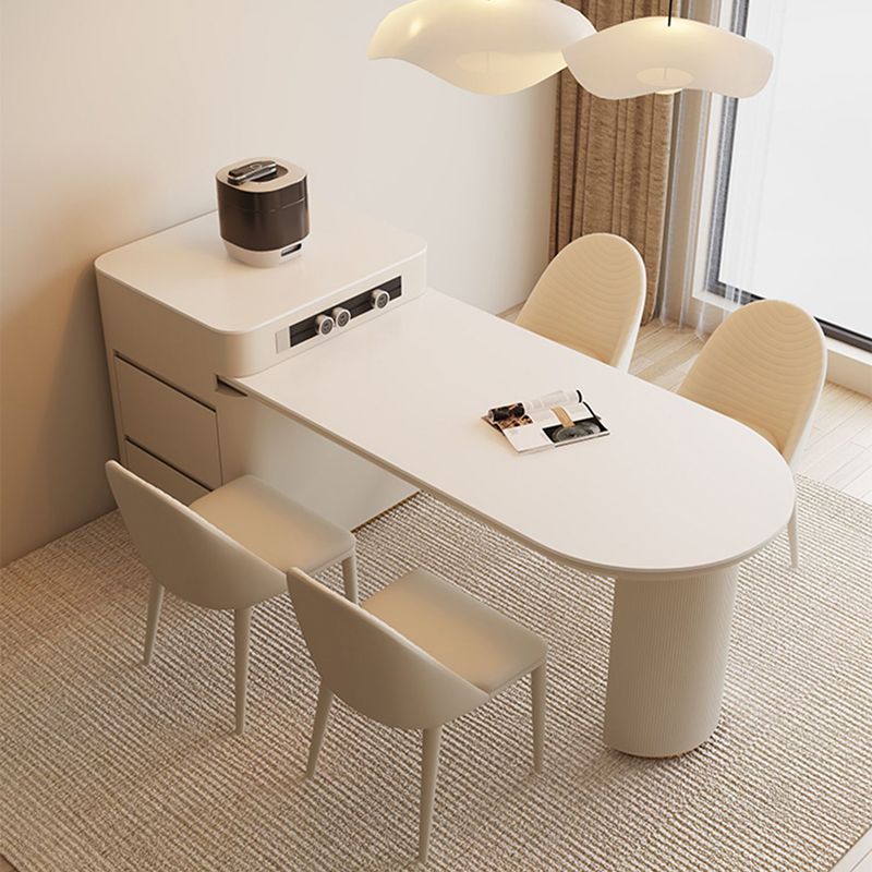 Modern Free Form Dining Table Stone Top Dinette Table with Storage Clearhalo 'Dining Tables & Seating' 'Dining Tables' 'dining_table' 'furn' 'furn_dining_table' 'Furniture' 'Kitchen & Dining Furniture' 1200x1200_27c15cd1-f4a0-445c-8df1-0ac66687490d