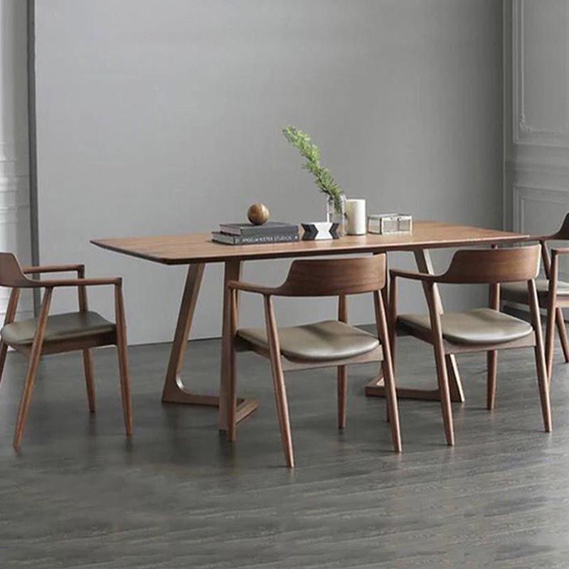 工業用1/5ピースダイニングセット長方形の松の木ダイニングテーブルダイニングルーム用