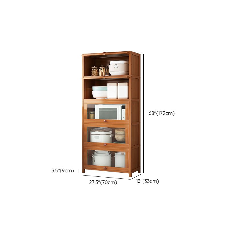 Brown Bamboo Kitchen Server Modern Dining Server for Living Room Clearhalo 'buffet_sideboard' 'Buffets & Sideboards' 'furn' 'furn_buffet_sideboard' 'Furniture' 'Kitchen & Dining Furniture' 1200x1200_27c2dbf0-c62c-4c3c-8d3e-2a20c993d97d