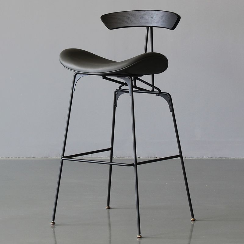 Modern Style Counter Stool Faux Leather Saddle Seat Bar Stool for Indoor Clearhalo 'Bar Furniture' 'Bar Stools' 'bar_stools' 'furn' 'furn_bar_stools' 'Furniture' 'Kitchen & Dining Furniture' 1200x1200_27c69df6-2b46-4bc5-beed-b99c7fa20fe8
