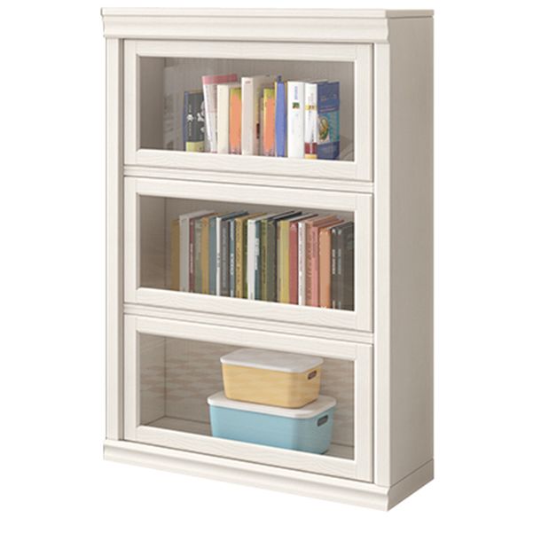 Wood Engineered Bookshelf Standard Contemporary Bookcase with Cabinets