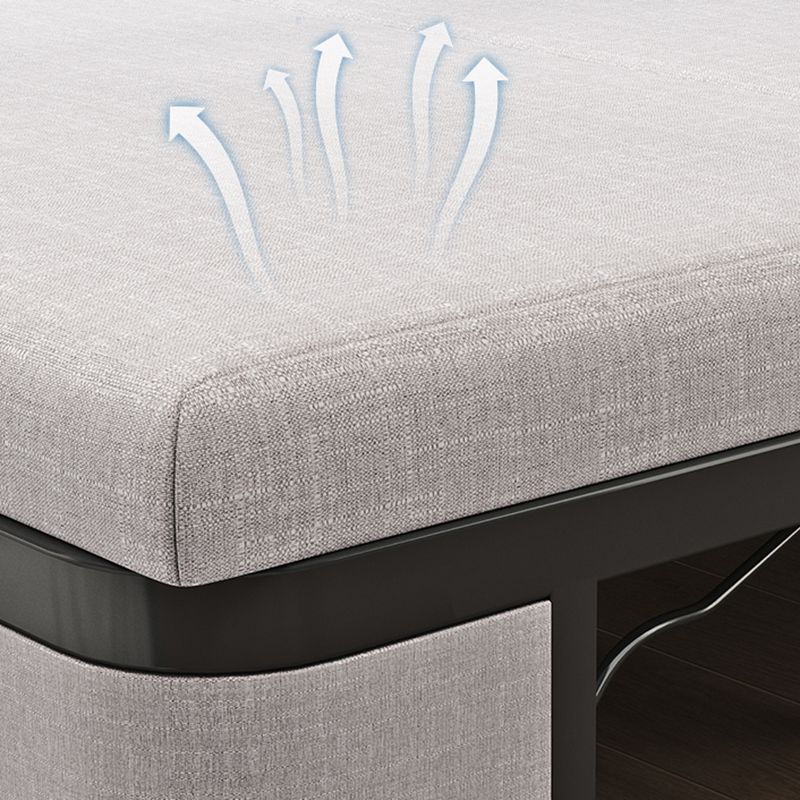 Futón de Futón Futón Plegable contemporáneo Futón y colchón de gris claro con almacenamiento