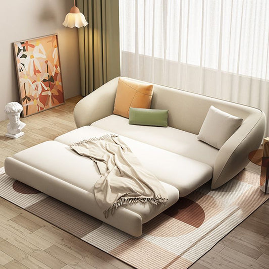 64.96 "L Ledersofa weißes Cabrio -Sofa mit engen Rücken