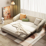 64.96 "L Ledersofa weißes Cabrio -Sofa mit engen Rücken