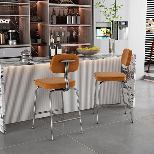 Modern Style Bar Stool Leather Backrest Bar Stools for Dining Room