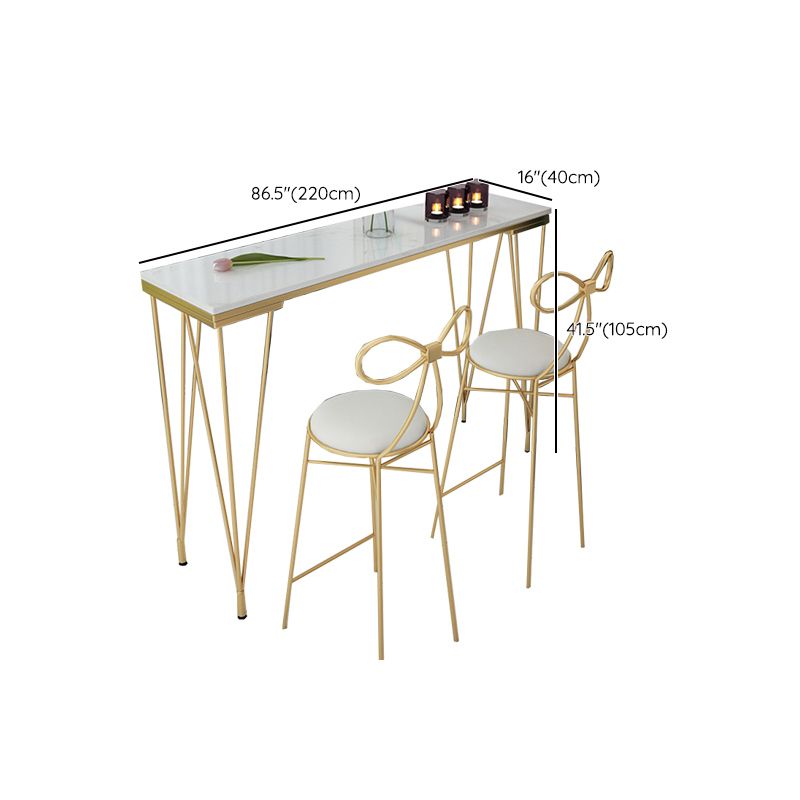 Glam Style Faux Marble Bar Counter Table Rectangle Bar Counter Table Clearhalo 'Bar Furniture' 'Bar Tables' 'bar_tables' 'furn' 'furn_bar_tables' 'Furniture' 'Kitchen & Dining Furniture' 1200x1200_27cb2487-0369-413c-ade5-8781f9c00695