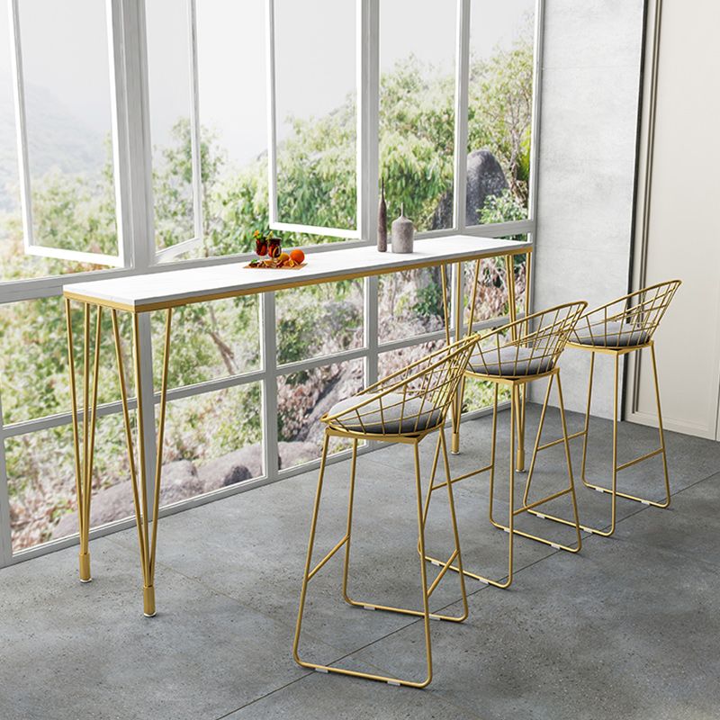 Tavolo da pranzo in pietra bar moderna tavolo da bar rettangolo con piedistallo a 4 gambe per cucina