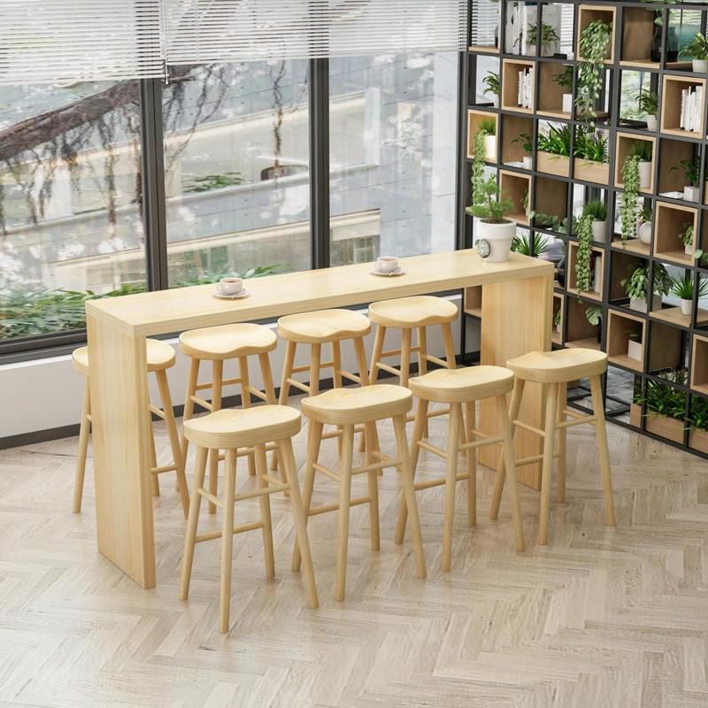 1/5/9 Pieces Modern Rectangular Pub Table Set Wooden Counter Table with Backless Stools Clearhalo 'Bar Furniture' 'furn' 'furn_home_bar_bar_sets' 'Furniture' 'Home Bars & Bar Sets' 'home_bar_bar_sets' 'Kitchen & Dining Furniture' 1200x1200_27cd3b05-2a73-4dc3-bce1-57a455cdc4d2
