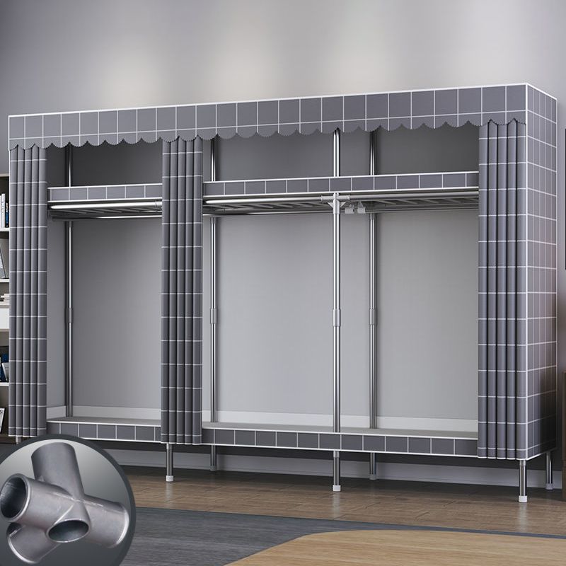 Asta di stoffa del guardaroba in metallo in stile contemporaneo incluso l'armadio del guardaroba per la casa