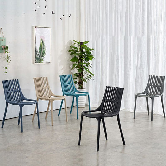 Nordic Style Armless Side Chairs Slat Back Chairs with Plastic Legs for Home Use Clearhalo 'Dining Chairs' 'Dining Tables & Seating' 'dining_chair' 'furn' 'furn_dining_chair' 'Furniture' 'Kitchen & Dining Furniture' 1200x1200_27cdf936-0283-4e66-a319-33735e761ed1