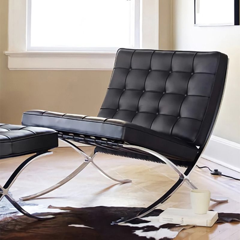 31.49" Wide Armless Chair Faux Leather Chair with Tufted Back Clearhalo 'Accent Chairs' 'accent_chairs' 'Chairs & Seating' 'furn' 'furn_accent_chairs' 'Furniture' 'Living Room Furniture' 1200x1200_27cfc277-9062-4071-83c0-d9c82a090674