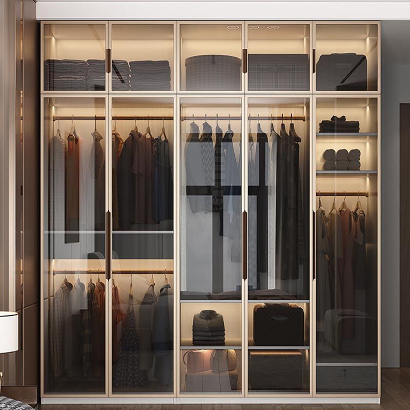 Modern Style Wardrobe White Color Wood Wardrobe Closet with Shelves Clearhalo 'Armoires & Wardrobes' 'armoires_wardrobes' 'Bedroom Furniture' 'furn' 'furn_armoires_wardrobes' 'Furniture' 1200x1200_27d1a99f-ab4b-4350-8777-b0dc4a55b6c1
