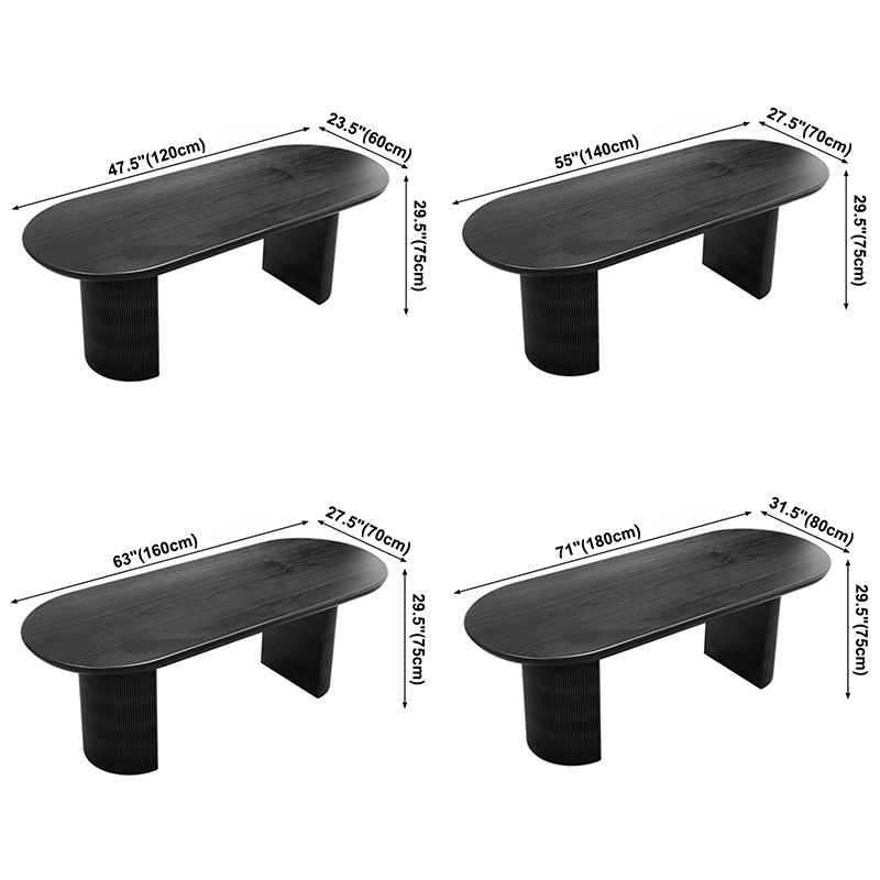 Solid Wood Contemporary Oval Table Black Wood Top Table for Dining Room Clearhalo ' dining_table' 'Dining Tables & Seating' 'Dining Tables' 'furn' 'furn_dining_table' 'Furniture' 'furniture_dining_table' 'Kitchen & Dining Furniture' 'kitchen&dining_furn' 'kitchen' 'kitchen_dining_table' 1200x1200_27d2dfd9-93af-42ad-a8eb-c23004908c6d
