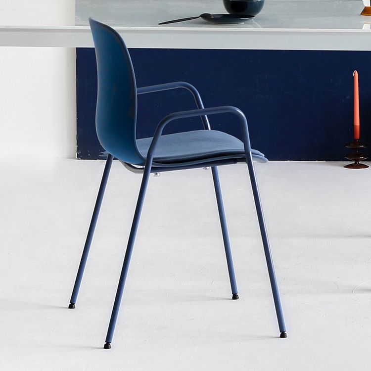 Stackable Dining Arm Chairs Indoor Armchairs with Metal Legs (Set of 4) Clearhalo ' kitchen&dining_furn' 'Dining Chairs' 'Dining Tables & Seating' 'dining_chair' 'furn' 'furn_dining_chair' 'Furniture' 'furniture_dining_chair' 'Kitchen & Dining Furniture' 'kitchen' 1200x1200_27d3d3f9-5f10-4fc9-8239-5cd189009ba0