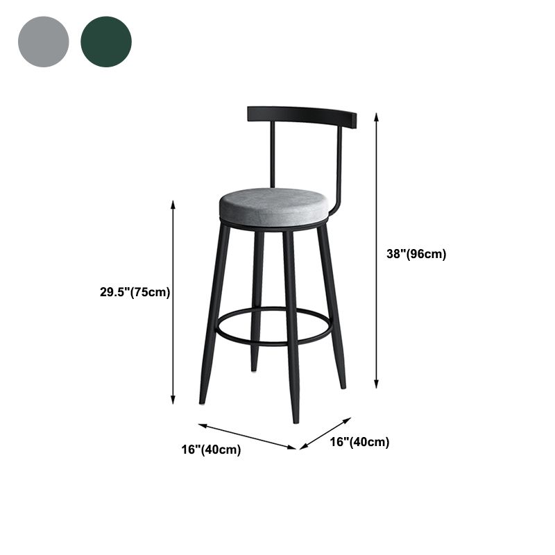 Modern Matte Finish Velvet Counter Stool Low Back Home Barstool
