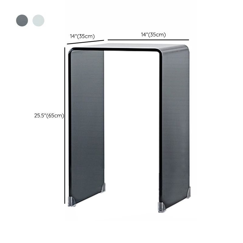 Modern Square Glass Side End Table Sled Corner Table for Living Room