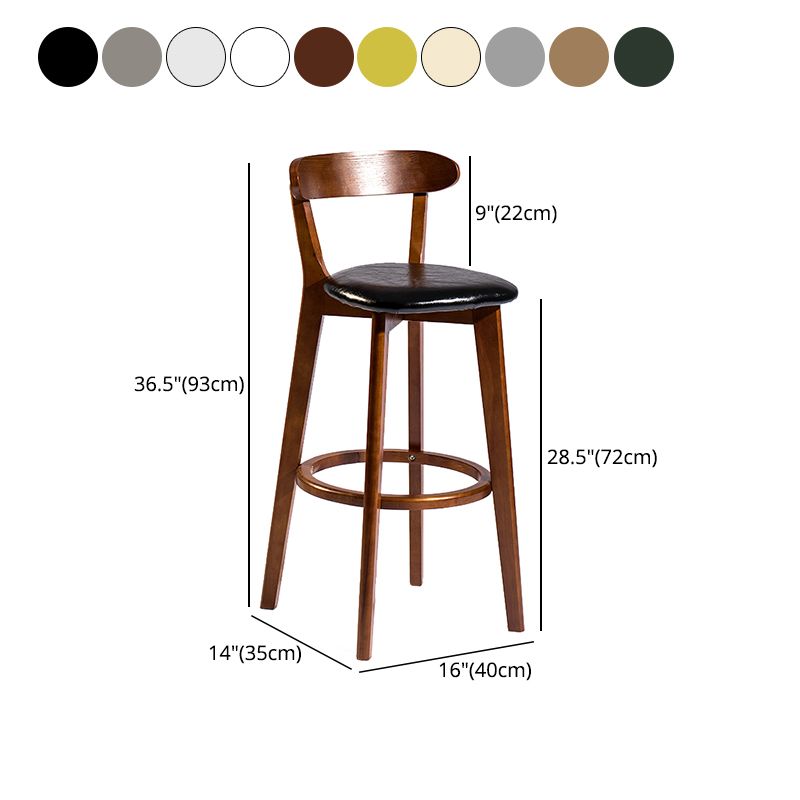 Modern Armless Backrest Counter Stool Wood Bar Stool with Cushion and Pedal Clearhalo 'Bar Furniture' 'Bar Stools' 'bar_stools' 'furn' 'furn_bar_stools' 'furniture_bar_stools' 'Kitchen & Dining Furniture' 'kitchen&dining_furn' 'kitchen' 'kitchen_furn' Furniture' 1200x1200_27d5a5a6-7d4d-4d78-8582-4ee63a22746e