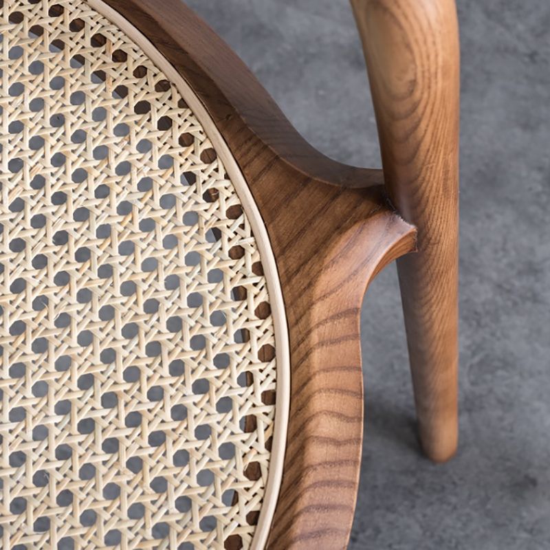 Solid Wood Frame Arms Included Chair with Sloped Arms and 4 Legs