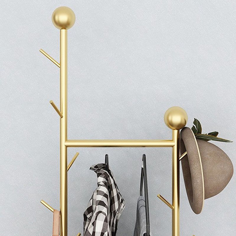 Moderna capa de metal Rack Forre Standing Solid Rall Árbol con ganchos de abrigo