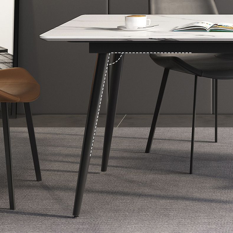 Industrial Rectangle Dining Table Stone 4 Legs Furniture for Dining Room Clearhalo ' dining_table' 'Dining Tables & Seating' 'Dining Tables' 'furn' 'furn_dining_table' 'Furniture' 'furniture_dining_table' 'Kitchen & Dining Furniture' 'kitchen&dining_furn' 'kitchen' 'kitchen_dining_table' 1200x1200_27d772ee-37e7-43a7-a6c9-2a36035eef8a