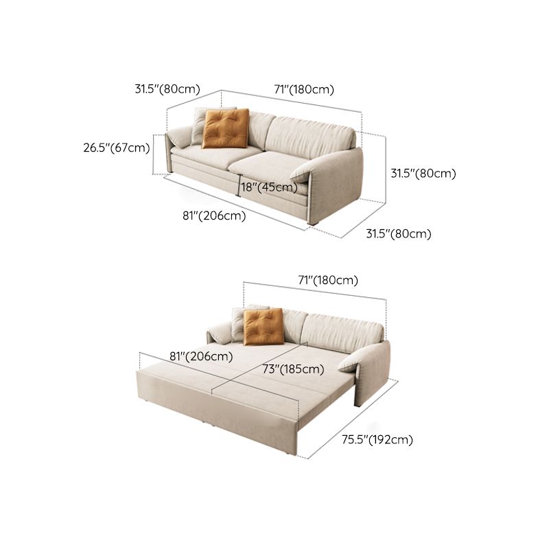 Glam Styled Fiber Sleeper Sofa Upholstered Pillow Top Arms Sofa Bed Clearhalo 'furn' 'furn_futons' 'Furniture' 'Futons & Daybeds' 'Futons' 'Living Room Furniture' 1200x1200_27d9961d-cbcd-469d-9ac8-0ae3925932be