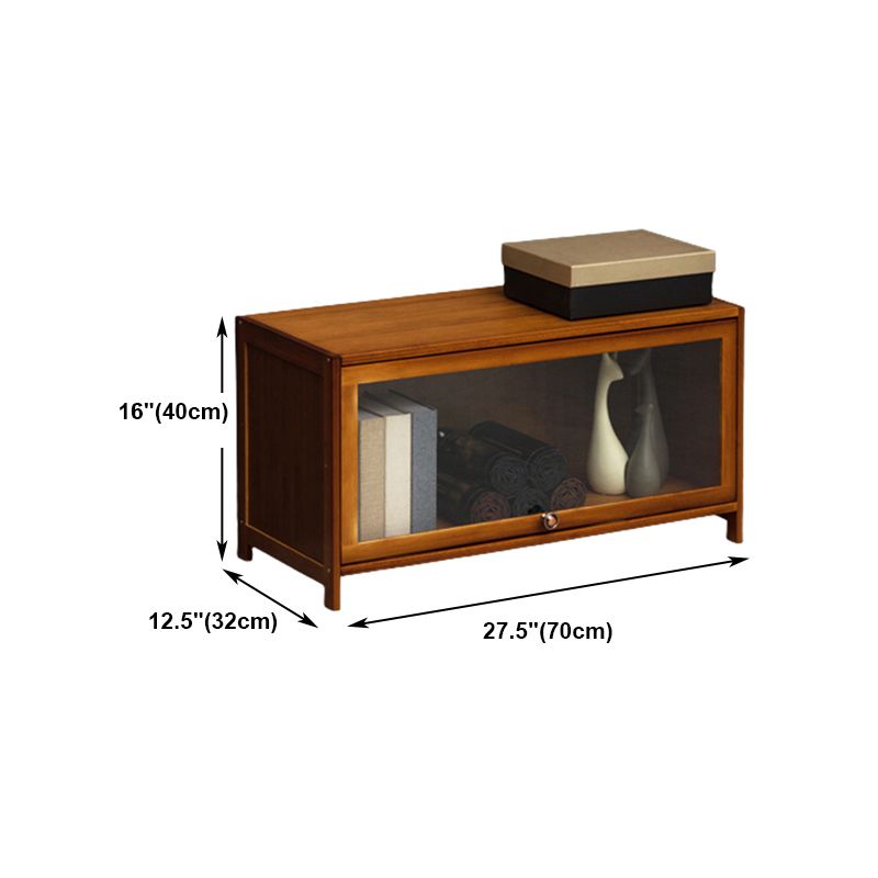 Contemporary Style Wood Bookcase Closed Back Bookshelf with Door for Home