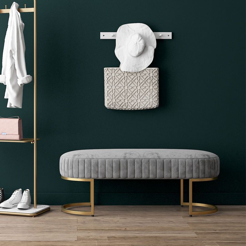 14.82-inch Width Modern Seating Bench Cushioned Metal Entryway Bench Clearhalo 'Benches' 'Chairs & Seating' 'furn' 'furn_benches' 'Furniture' 'Living Room Furniture' 1200x1200_27db7160-06ab-4f4d-9ca4-77ddeac50cca