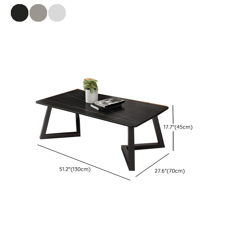 Contemporary 17.7" H Coffee Table Rectangular Stone 1 Single Cocktail Table Clearhalo 'Coffee & Accent Tables' 'Coffee Tables' 'coffee_tables' 'furn' 'furn_coffee_tables' 'Furniture' 'Living Room Furniture' 1200x1200_27dcacf1-dd2d-4066-abf7-5ea4bba8c336