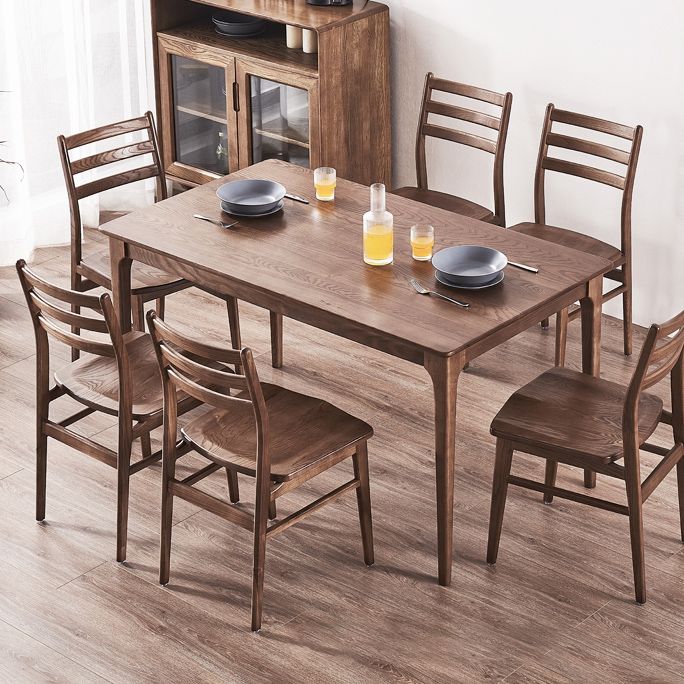 Contemporary 18'' Wide Wood Dining Side Chair Ladder Back Chair for Home Use Clearhalo ' kitchen&dining_furn' 'Dining Chairs' 'Dining Tables & Seating' 'dining_chair' 'furn' 'furn_dining_chair' 'Furniture' 'furniture_dining_chair' 'Kitchen & Dining Furniture' 'kitchen' 1200x1200_27ddbff1-319e-4086-ad2b-fa6bc3936e55